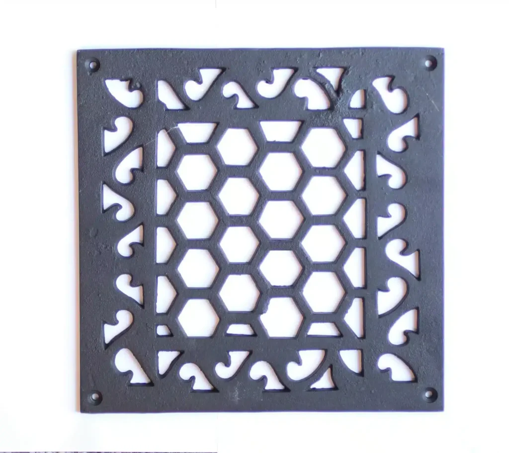 Grille d'aération de plancher en fonte 9x9